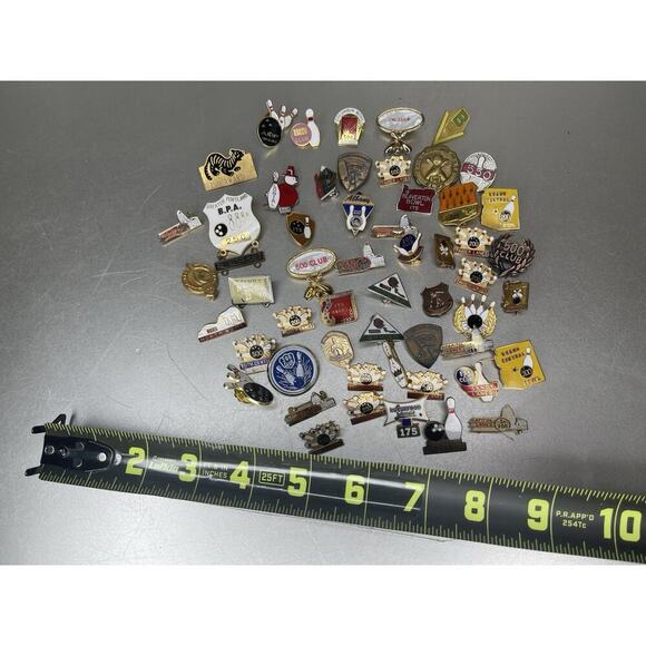 Vintage Lot Of 60+ Bowling Pins Hat Pins 200 Club 500 Club Made In Japan - Picture 5 of 6